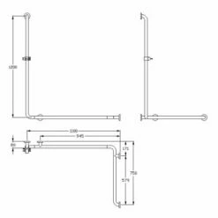 Silver Age System Duschhandlauf 75 X 110 X 120 Cm, Mit Brausestange Links