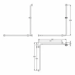 Silver Age System Duschhandlauf 110 X 110 X 120 Cm, Mit Brausestange Rechts