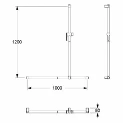 Silver Age System Duschhandlauf 100 X 120 Cm, Mit Variabler Brausestange