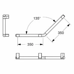 Silver Age System Winkelgriff 35 X 35 Cm, Rechts
