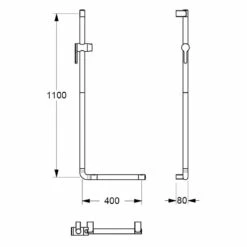 Silver Age System Winkelgriff 40 X 110 Cm, Mit Brausehalter Links