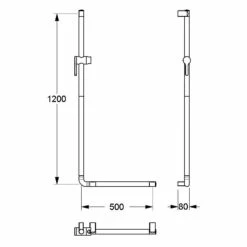 Silver Age System Winkelgriff 50 X 120 Cm, Mit Brausehalter Links
