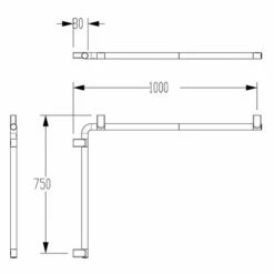 Silver Age System Duschhandlauf 75 X 100 Cm, Links