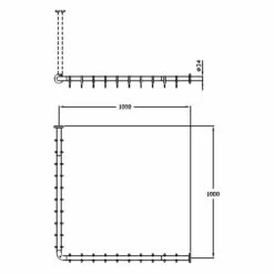 Silver Age System Duschvorhangstange 100 X 100 Cm