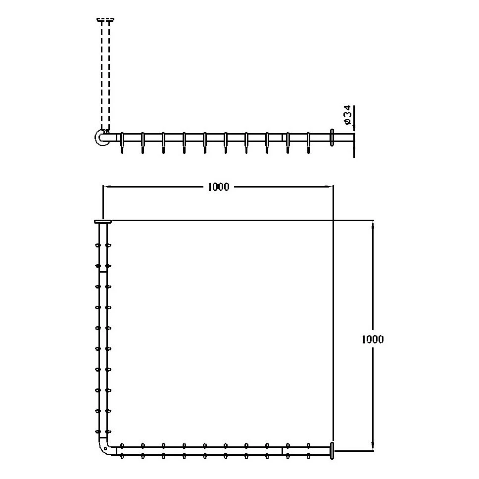 Silver Age System Duschvorhangstange 100 X 100 Cm 1 Silver Age System Duschvorhangstange 100 X 100 Cm