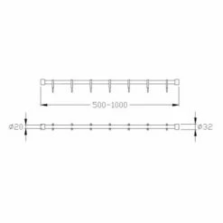 Silver Age System Duschvorhangstange 50 - 100 Cm