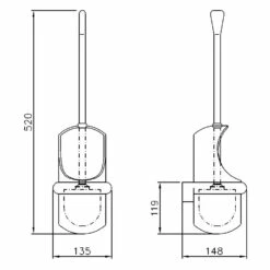 Silver Age System Toilettenbürstengarnitur, Mit Diebstahlschutz
