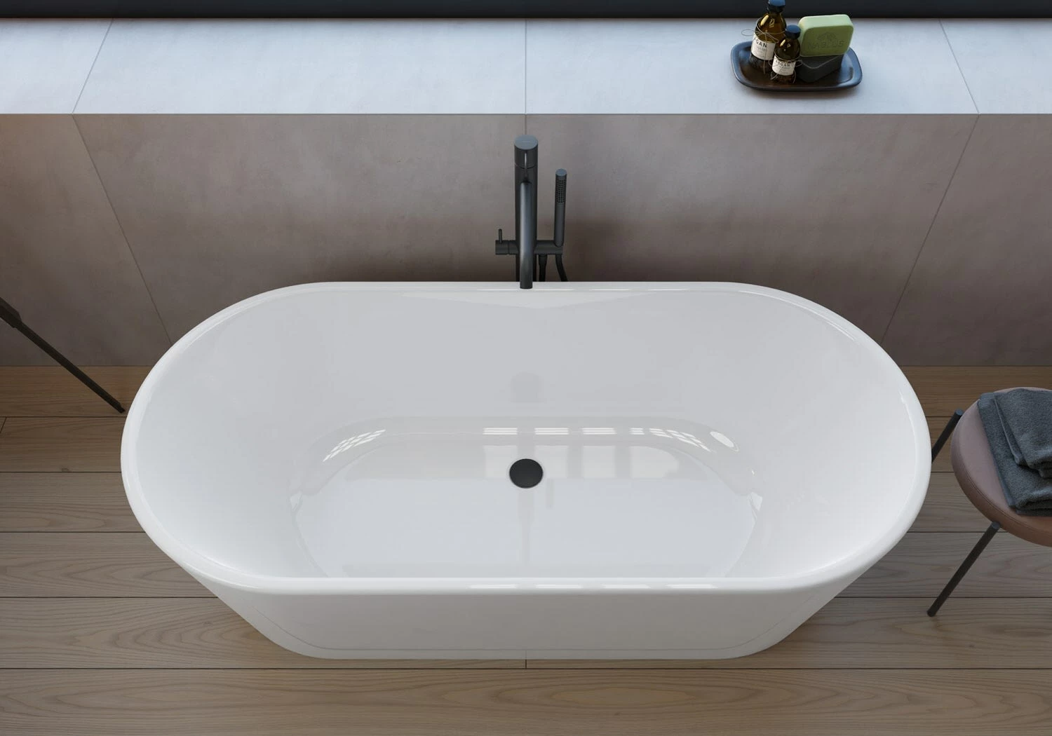 Pianura Valentina Badewanne Oval Freistehend 190 X 90 Cm Mit Schürze Und Verdecktem Überlauf 2 Pianura Valentina Badewanne Oval Freistehend 190 X 90 Cm Mit Schürze Und Verdecktem Überlauf – Bild 2