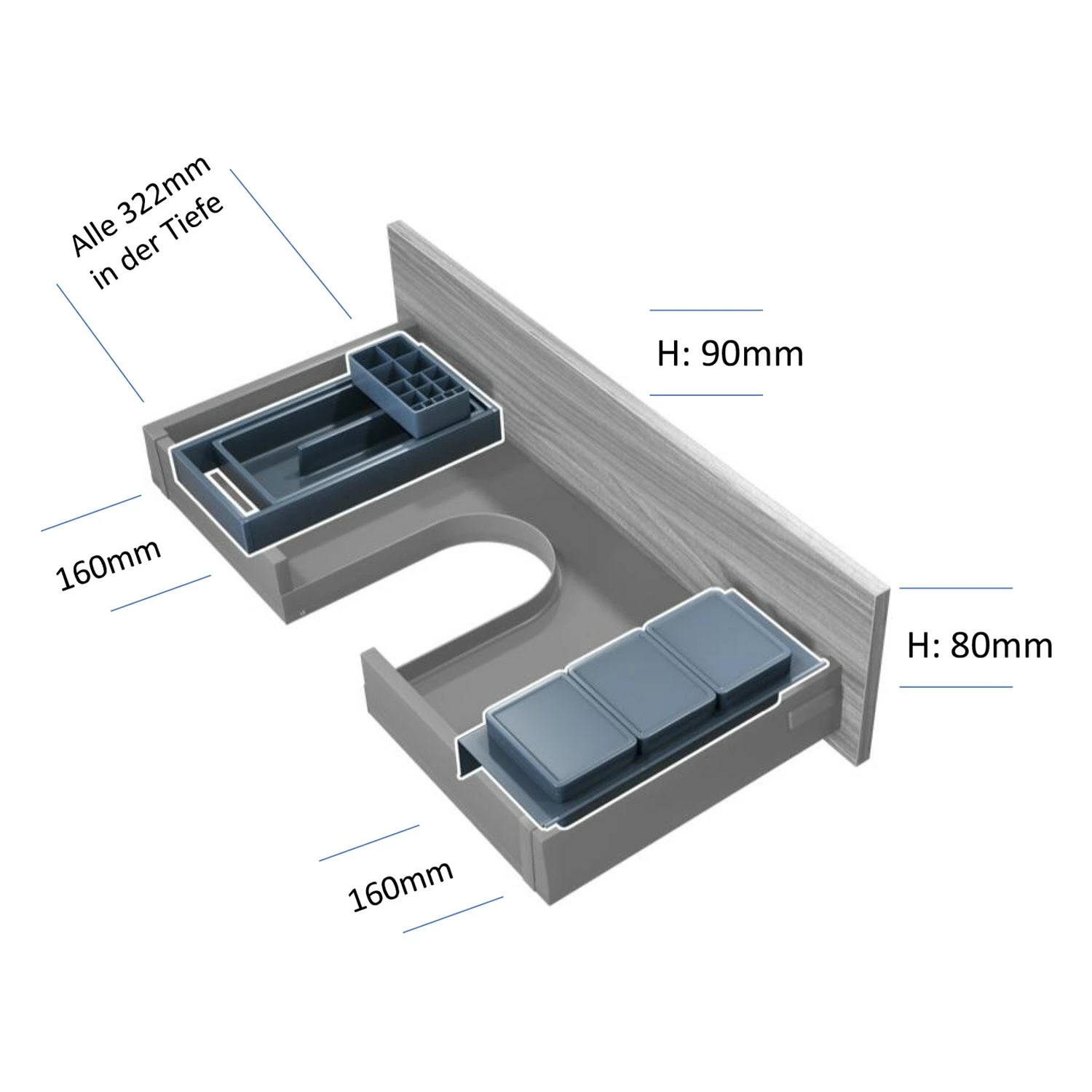 Pianura Ordnungssystem Für Waschtischunterschränke, Schrankbreite 80 Cm 1 Pianura Ordnungssystem Für Waschtischunterschränke, Schrankbreite 80 Cm