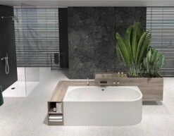 Polypex Calina Links Halbfreistehende Badewanne