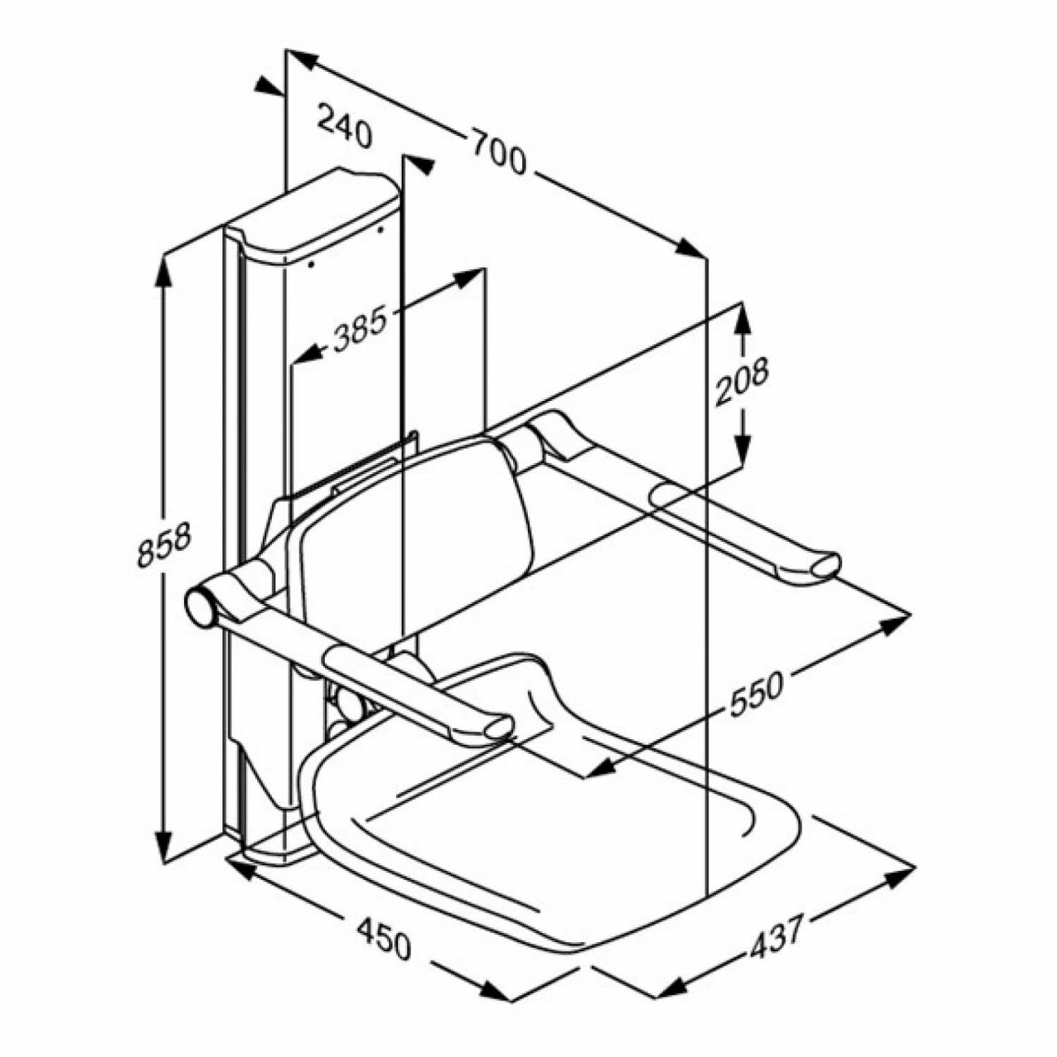 Pressalit PLUS Duschsitz 450 Höhenverstellbar, Mit Fernbedienung 1 Pressalit PLUS Duschsitz 450 Höhenverstellbar, Mit Fernbedienung