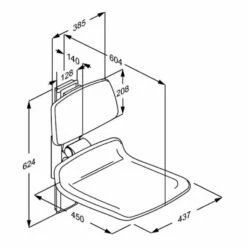 Pressalit PLUS Duschsitz 450 Höhenverstellbar Mit Rückenlehne