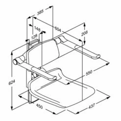 Pressalit PLUS Duschsitz Höhenverstellbar Mit Rückenlehne U. Armlehnen