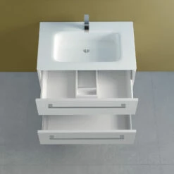 Progettobagno Capri 75 Glaswaschtisch Mit Unterschrank Weiß Matt