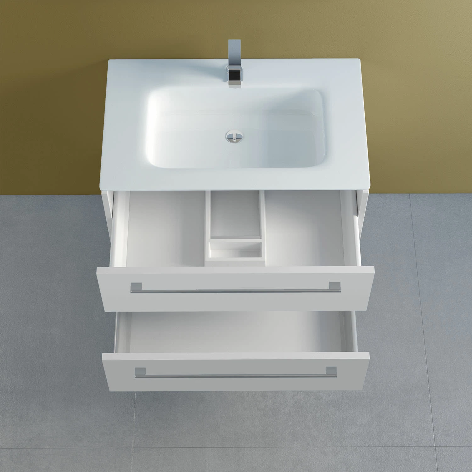 Progettobagno Capri 75 Glaswaschtisch Mit Unterschrank Weiß Matt 1 Progettobagno Capri 75 Glaswaschtisch Mit Unterschrank Weiß Matt