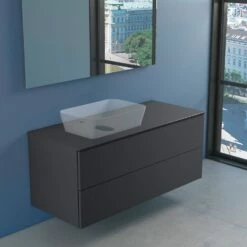 Progettobagno Elba Modular Glass, Ausführung Links Waschtischkonsole 120 Cm Mit Hahnlochbohrung