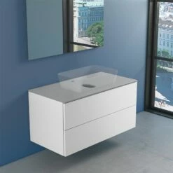 Progettobagno Elba Modular Glass Waschtischkonsole 100 Cm Mit Hahnlochbohrung