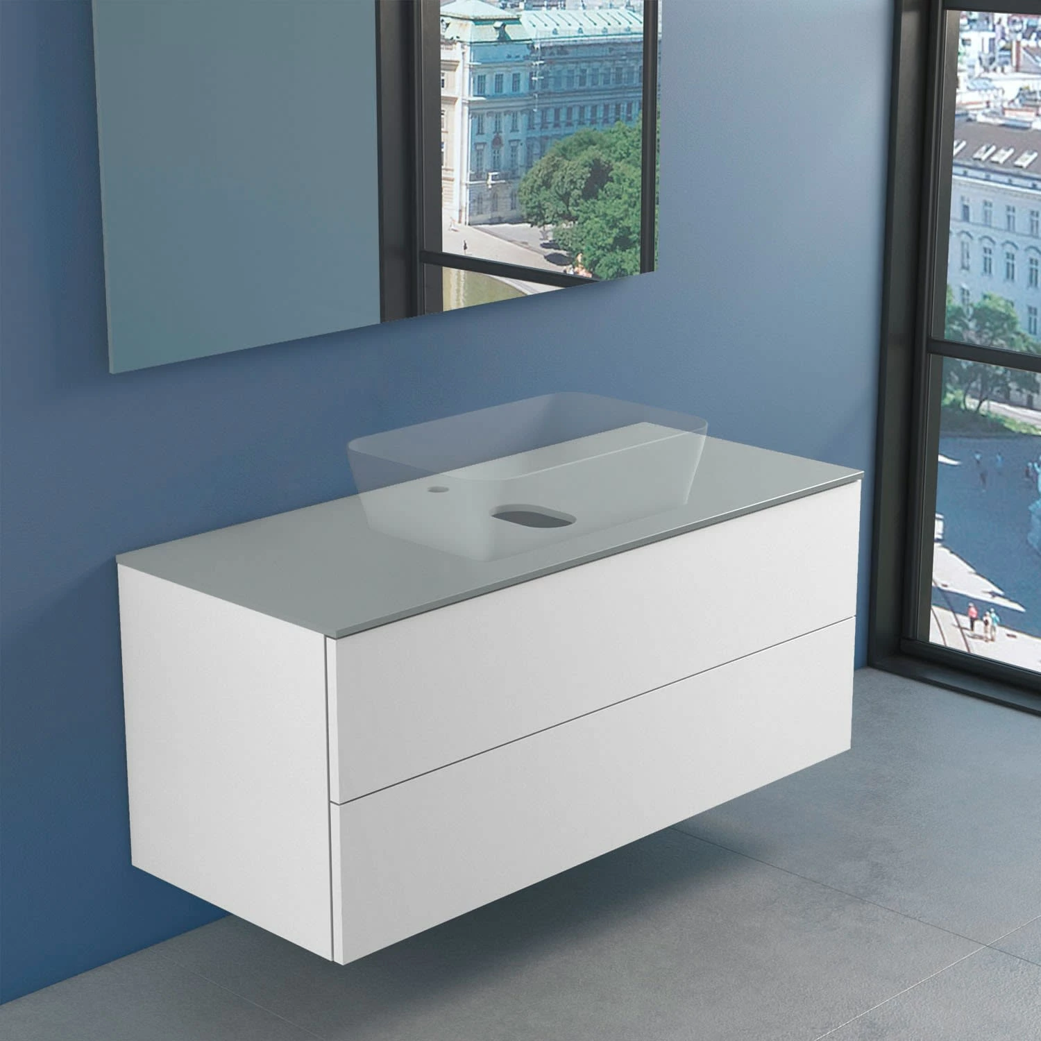 Progettobagno Elba Modular Glass Waschtischkonsole 120 Cm Mit Hahnlochbohrung 1 Progettobagno Elba Modular Glass Waschtischkonsole 120 Cm Mit Hahnlochbohrung