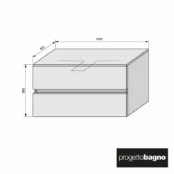 Progettobagno Evo 54 Walnuss Vision Waschtischkonsole 100 Cm