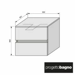 Progettobagno Evo 54 Walnuss Vision Waschtischkonsole 60 Cm