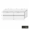 Progettobagno Evo 54 Walnuss Vision Doppel-Waschtischkonsole 180 Cm