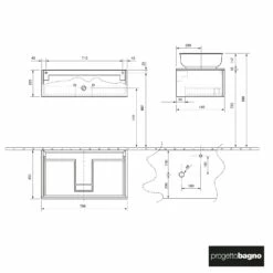 Progettobagno Luna Waschtischkonsole 80 Cm Mit Auszug Und Glasplatte -KEUCO Verkauf progettobagno luna konsolen mit auszug und 10108655