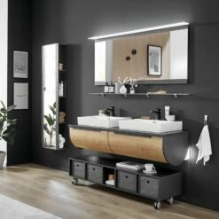 Puris Rounds Flächenspiegel 63,4 Cm Mit LED-Aufbau-Flächenleuchte