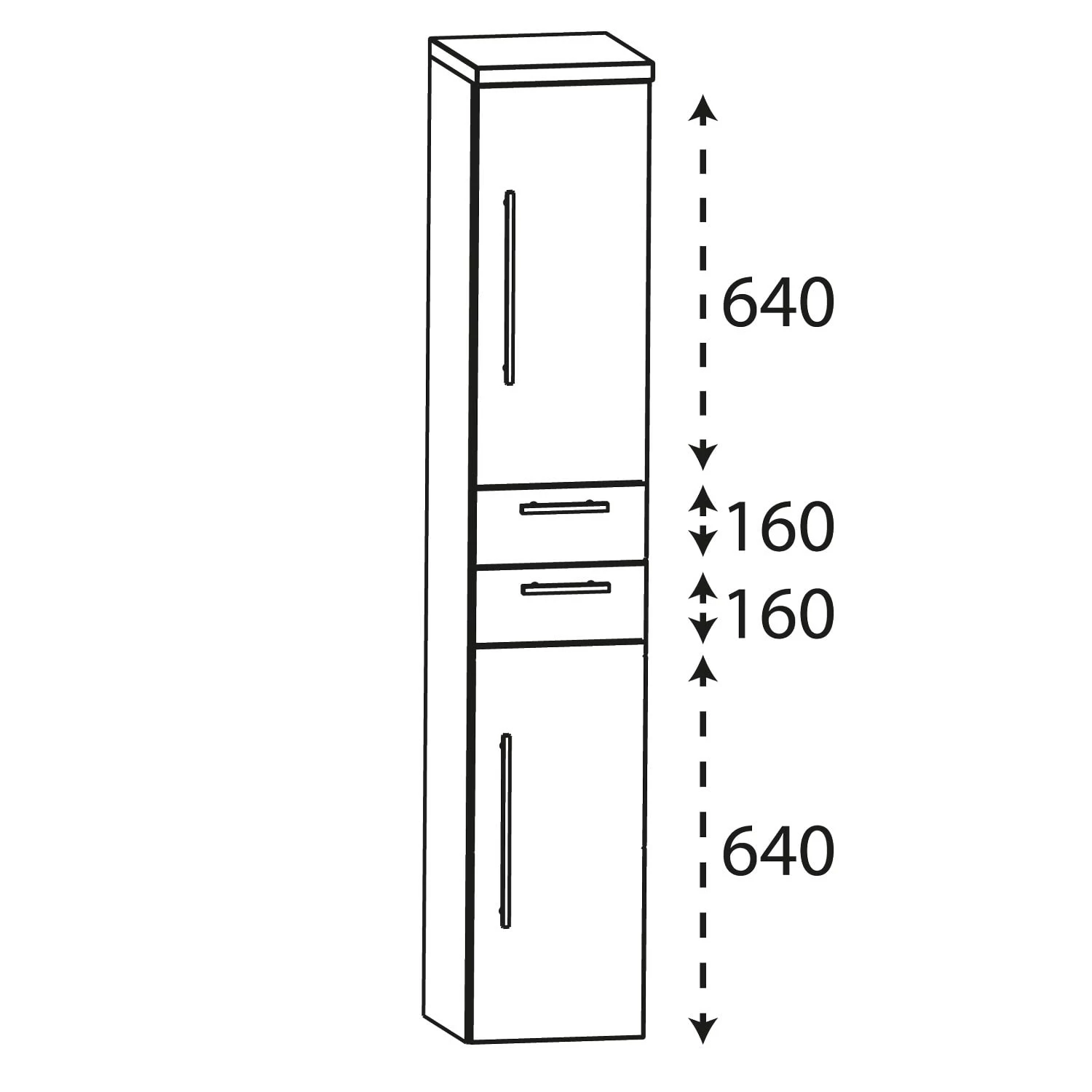 Puris Star Line Hochschrank 30 X 30 X 162,8 Cm Mit 2 Schubkästen Und 2 Türen, Anschlag Rechts, Griff 338 2 Puris Star Line Hochschrank 30 X 30 X 162,8 Cm Mit 2 Schubkästen Und 2 Türen, Anschlag Rechts, Griff 338 – Bild 2