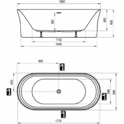 RAVAK Ypsilon Badewanne 180 X 80 Cm, Freistehend -KEUCO Verkauf ravak badewannen freistehende ypsilon 180 x 6884829