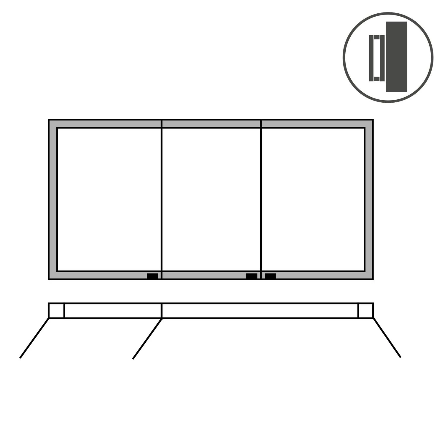 Sprinz Pure-Line Spiegelschrank Aufputz Mit 3 Türen 130 Cm 4 Sprinz Pure-Line Spiegelschrank Aufputz Mit 3 Türen 130 Cm – Bild 4
