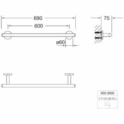 Steinberg Serie 650 Badetuchhalter 60 Cm