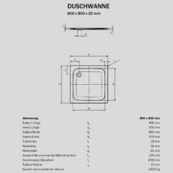 Sturotec Sturo Superflat Duschwanne 80 X 80 X 2,5 Cm -KEUCO Verkauf sturotec duschwannen 80 x cm 6855500