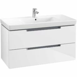 Villeroy & Boch Subway 2.0 Waschtischunterschrank XL 98,7 Cm, Griff Chromfarbig Glänzend, 2 Auszüge