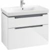 Villeroy & Boch Subway 2.0 Waschtischunterschrank XXL 78,7 Cm, Griffe Chromfarbig Glänzend, 2 Auszüge
