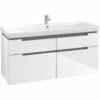 Villeroy & Boch Subway 2.0 Waschtischunterschrank XXL 128,7 Cm, Griffe Chromfarbig Glänzend, 4 Auszüge