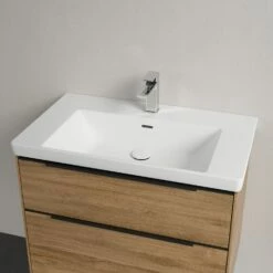 Villeroy & Boch Subway 3.0 Badmöbel-Set 80 Cm Mit Beleuchtung, Griff Volcano Black, 2 Auszüge