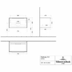 Villeroy & Boch Subway 3.0 Badmöbel-Set 80 Cm, Griff Volcano Black, 1 Auszug -KEUCO Verkauf villeroy boch alle kollektionen subway 3 10291619