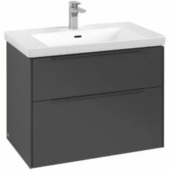 Villeroy & Boch Subway 3.0 Waschtischunterschrank 77,2 Cm, 2 Auszüge, Griffe Monochrom, Ohne LED-Licht