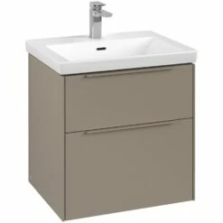 Villeroy & Boch Subway 3.0 Waschtischunterschrank 57,2 Cm, 2 Auszüge, Griffe Monochrom, Ohne LED-Licht