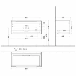 Villeroy & Boch Subway 3.0 Waschtischunterschrank 97,3 Cm, 1 Auszug, Griff Glänzend, Mit LED-Licht -KEUCO Verkauf villeroy boch alle kollektionen subway 3 4529414