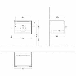 Villeroy & Boch Subway 3.0 Waschtischunterschrank 57,2 Cm, 1 Auszug, Griff Glänzend, Ohne LED-Licht -KEUCO Verkauf villeroy boch alle kollektionen subway 3 4529549