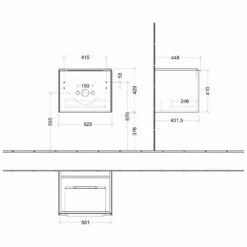 Villeroy & Boch Subway 3.0 Waschtischunterschrank 52,3 Cm, 1 Auszug, Griff Volcano Black, Ohne LED-Licht -KEUCO Verkauf villeroy boch alle kollektionen subway 3 4529588