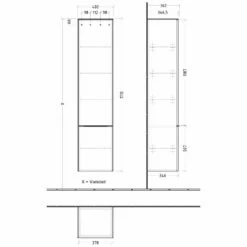Villeroy & Boch Subway 3.0 Hochschrank, 2 Türen, Anschlag Links, Griff Volcano Black