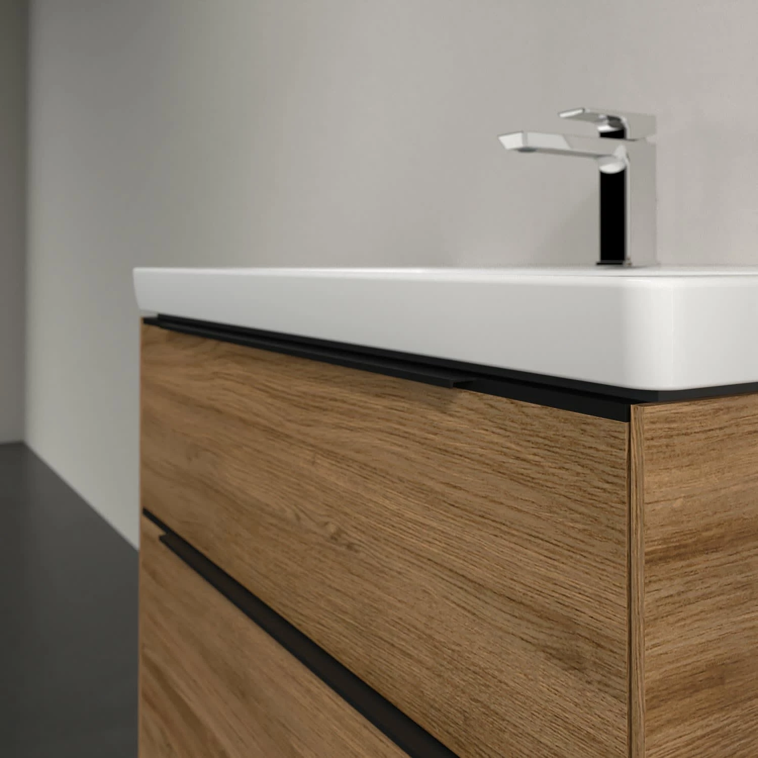 Villeroy & Boch Subway 3.0 Waschtischunterschrank 77,2 Cm, 2 Auszüge, Griffe Volcano Black, Mit LED-Licht 6 Villeroy & Boch Subway 3.0 Waschtischunterschrank 77,2 Cm, 2 Auszüge, Griffe Volcano Black, Mit LED-Licht – Bild 6