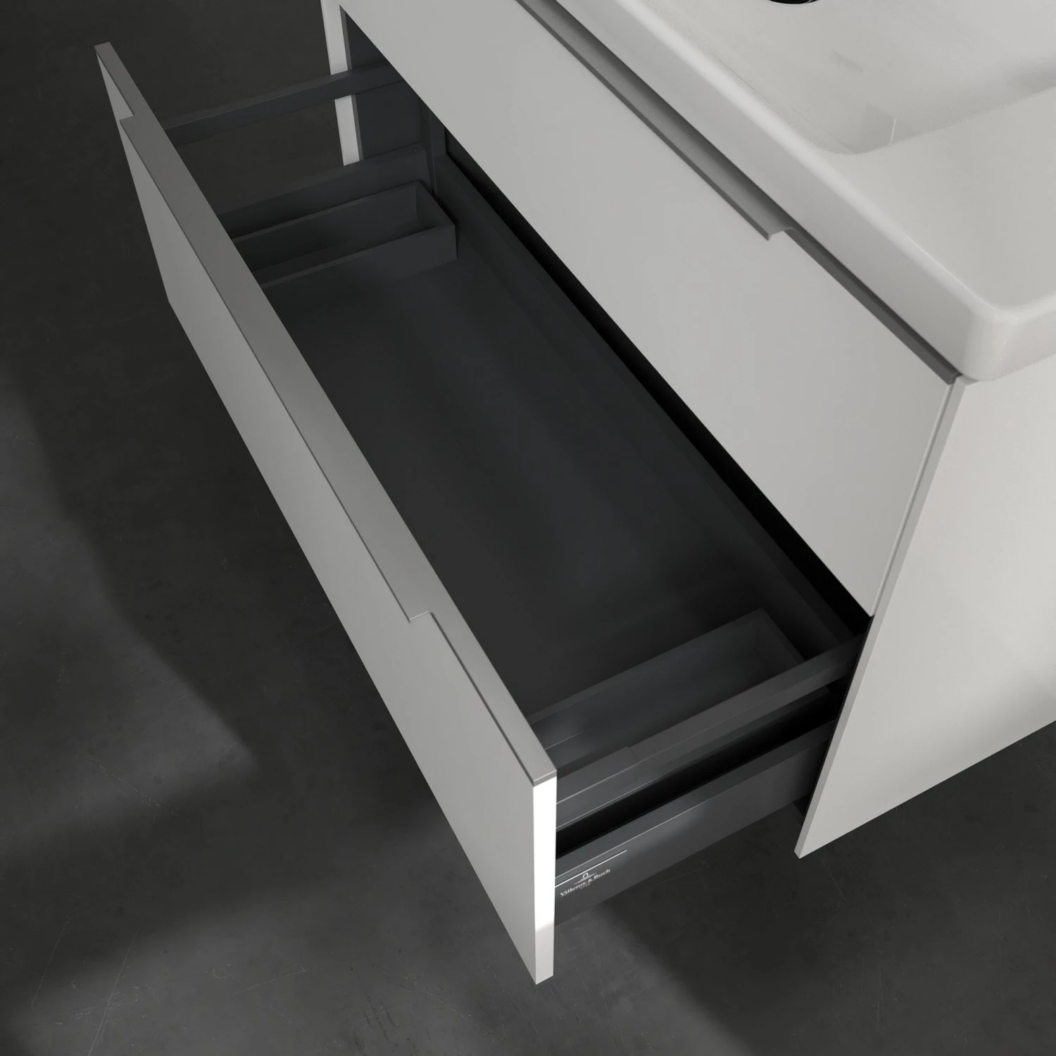 Villeroy & Boch Subway 3.0 Waschtischunterschrank 97,3 Cm, 2 Auszüge, Griffe Glänzend, Ohne LED-Licht 6 Villeroy & Boch Subway 3.0 Waschtischunterschrank 97,3 Cm, 2 Auszüge, Griffe Glänzend, Ohne LED-Licht – Bild 6