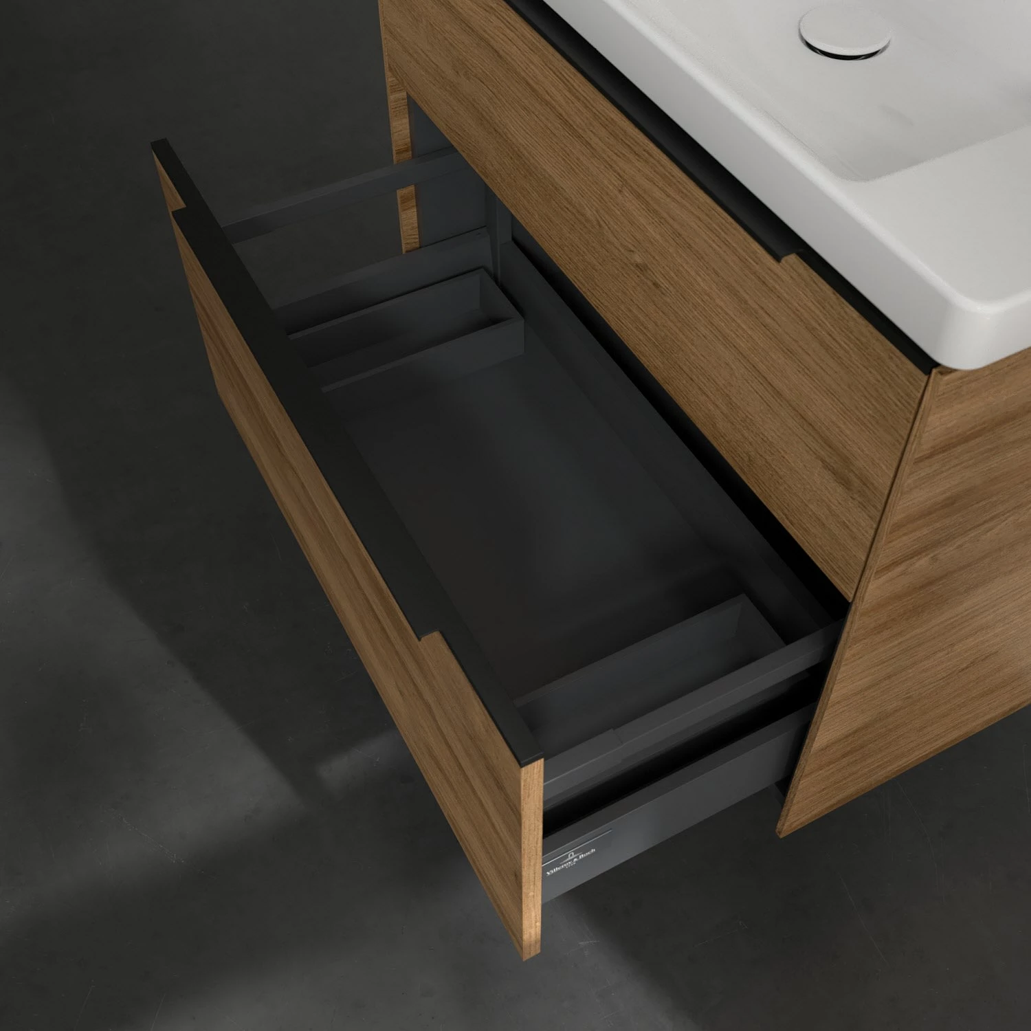 Villeroy & Boch Subway 3.0 Waschtischunterschrank 77,2 Cm, 2 Auszüge, Griffe Volcano Black, Mit LED-Licht 7 Villeroy & Boch Subway 3.0 Waschtischunterschrank 77,2 Cm, 2 Auszüge, Griffe Volcano Black, Mit LED-Licht – Bild 7