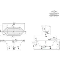 Villeroy & Boch Squaro Duo Sechseckbadewanne 190 X 80 Cm -KEUCO Verkauf villeroy boch badewannen sechseckbadewannen squaro 1304167