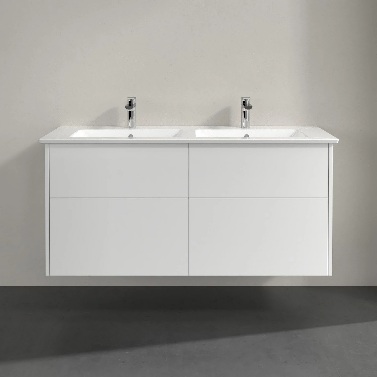 Villeroy & Boch Finero Waschtischunterschrank 130 Cm Mit Doppelwaschtisch, 4 Auszüge 1 Villeroy & Boch Finero Waschtischunterschrank 130 Cm Mit Doppelwaschtisch, 4 Auszüge