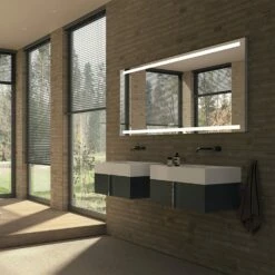 Zierath COMO LED-Lichtspiegel 80 X 80 Cm Mit Easy-Touch-Display, Purist Schwarz