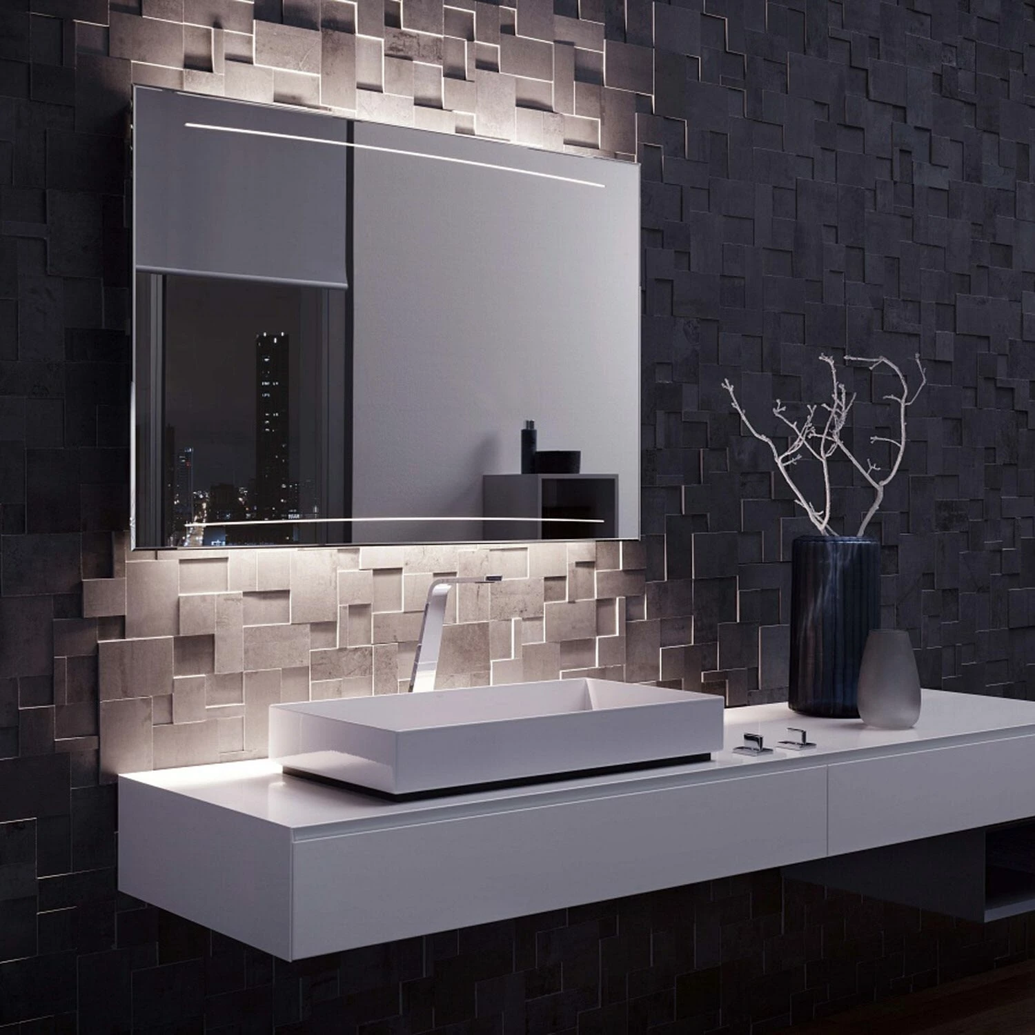 Zierath Z1 LED-Lichtspiegel 130 X 80 Cm Mit Raumschalter, Einfache Lichttechnik 1 Zierath Z1 LED-Lichtspiegel 130 X 80 Cm Mit Raumschalter, Einfache Lichttechnik